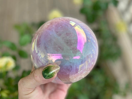 Angel Aura Rose Quartz Sphere High Quality