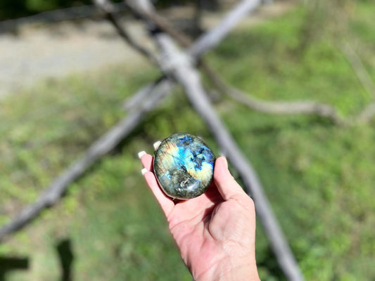 Spectacular Labradorite Palm Stone