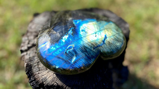 Polished Large Labradorite Heart