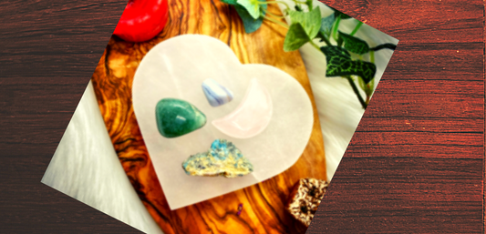 Selenite Heart Charge Plate